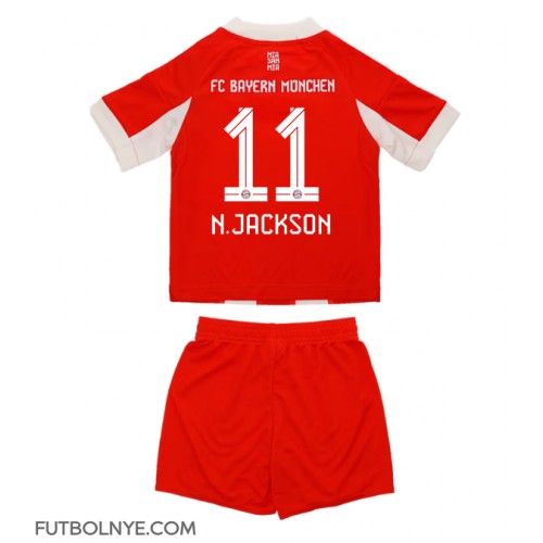 Camiseta Bayern Munich Nicolas Jackson #11 Primera Equipación para niños 2025-26 manga corta (+ pantalones cortos)